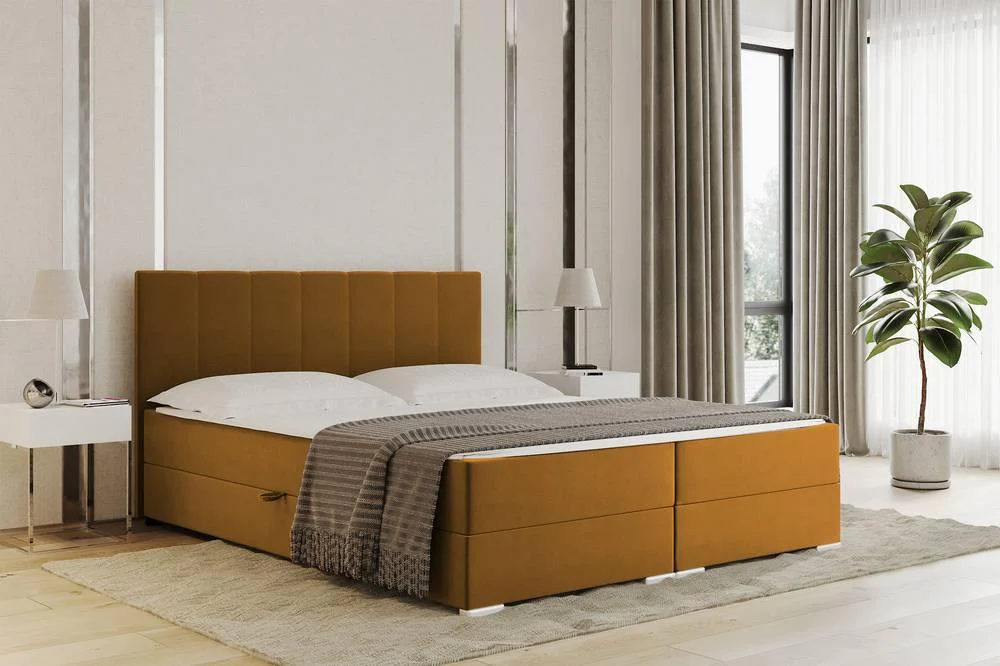 Boxspring Jaya 180x200 cm fluweel incl topper en opbergruimte