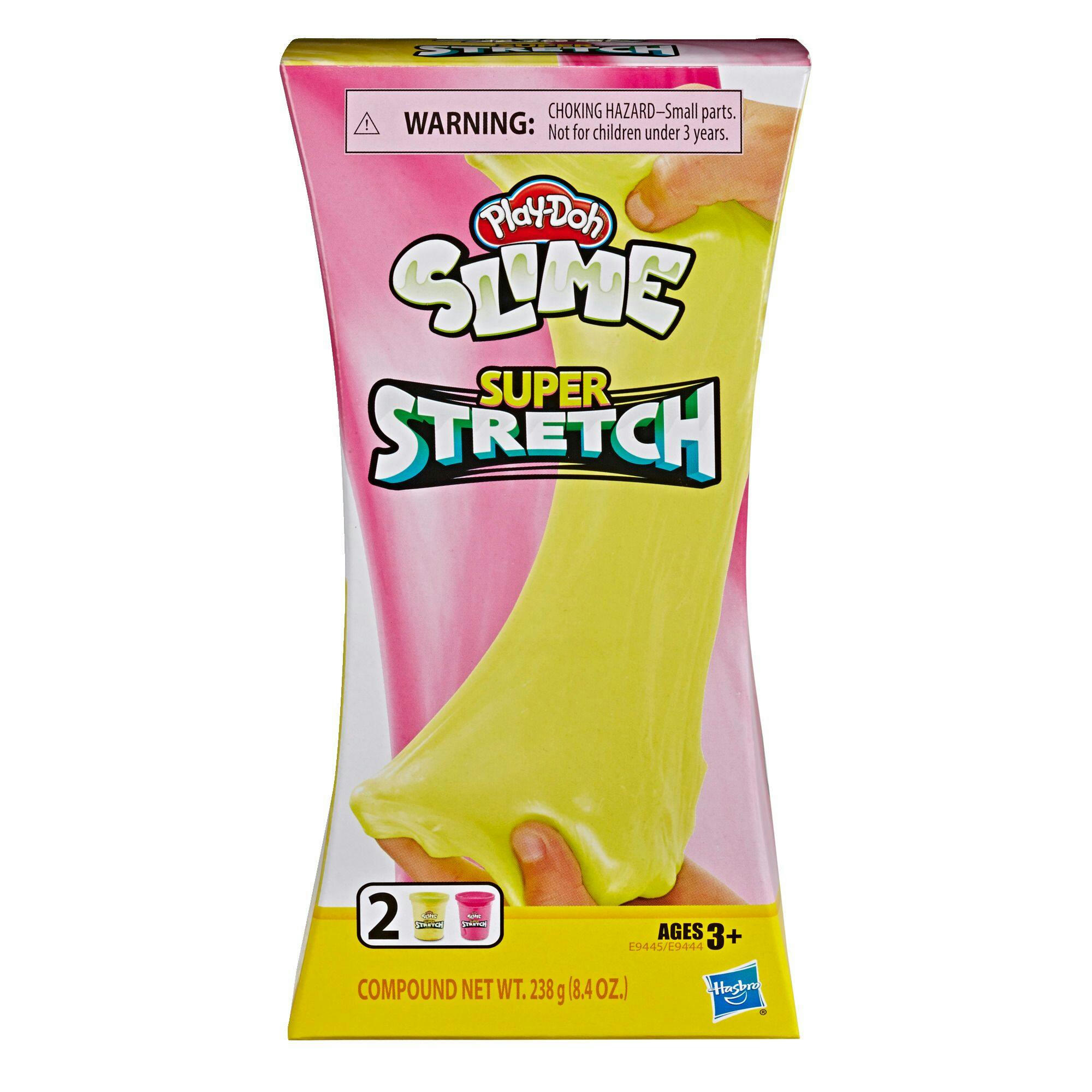 Play-Doh Slime Super Ultra Stretch Compound Pack, Assorted Colours, 8 1/2 oz, 2-pc, Ages 3+