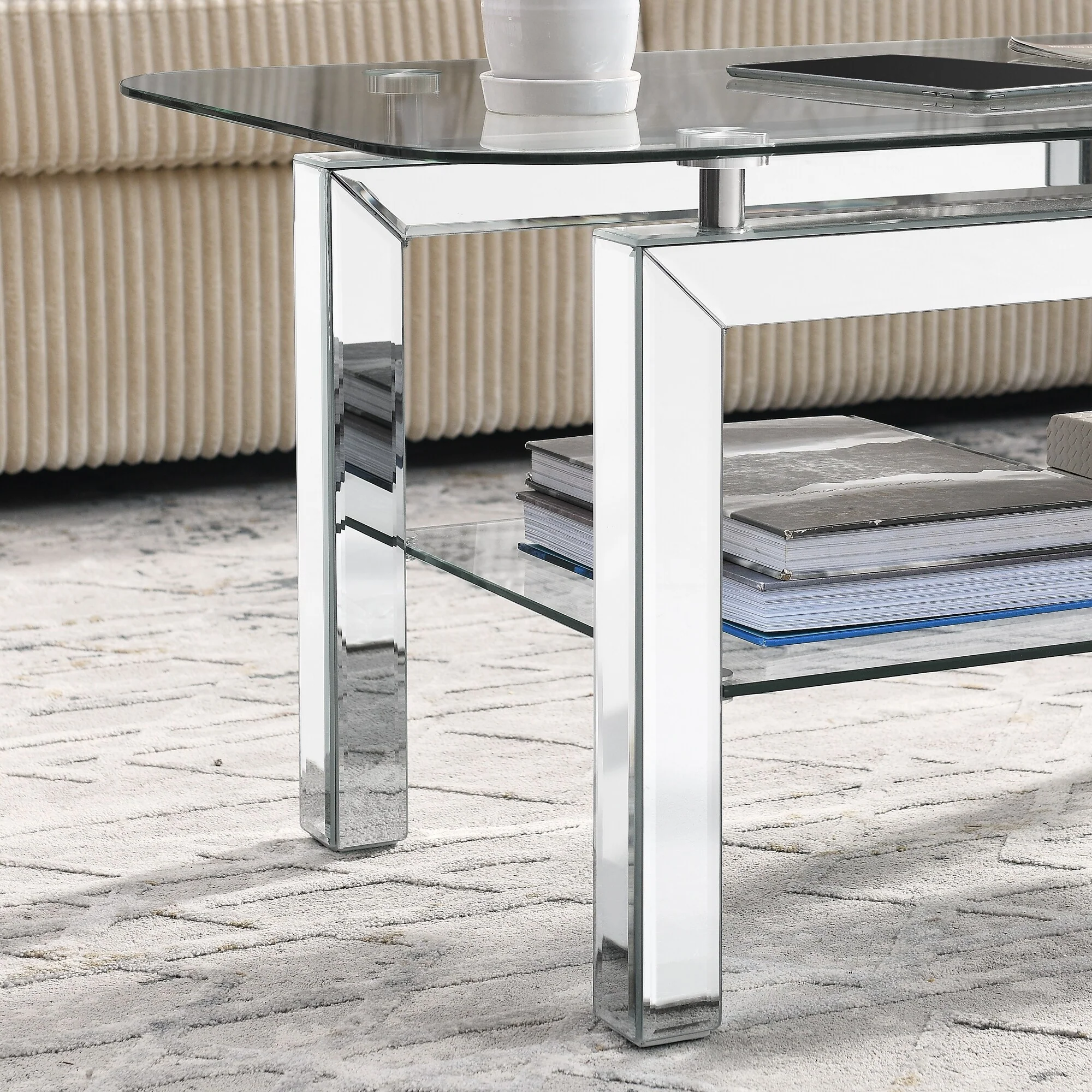 Rectangle Tempered Glass Coffee Table