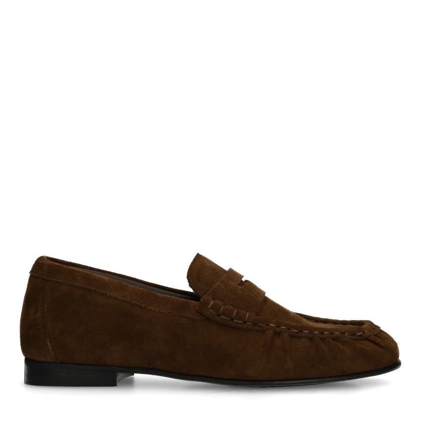 Manfield Bruine suède loafers