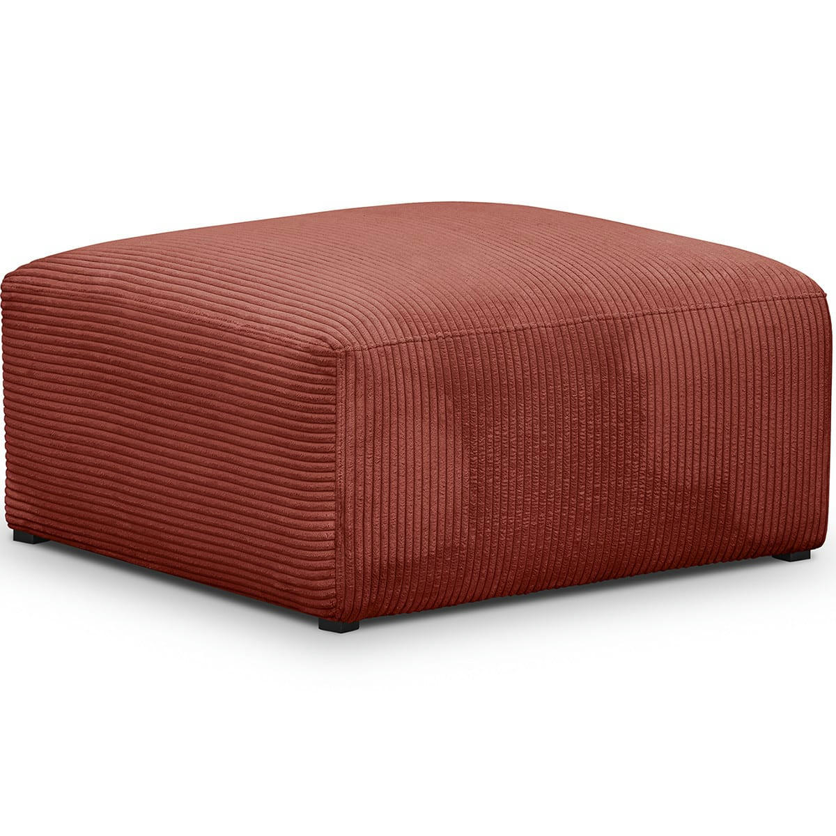MODULO NEW - Pouf / repose-pieds modulable en velours côtelé rouille