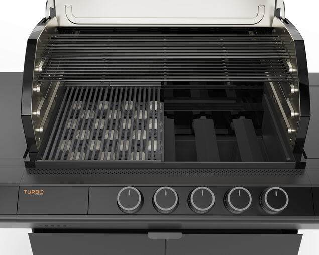 Ziegler & Brown Turbo Classic 5 Burner BBQ on Cart with Side Burner & Shelf (T Series)