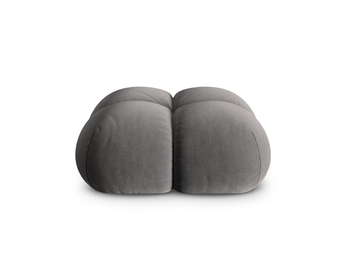 Cosmopolitan Design Poef Loretto flueel grijs - 90x90x40cm
