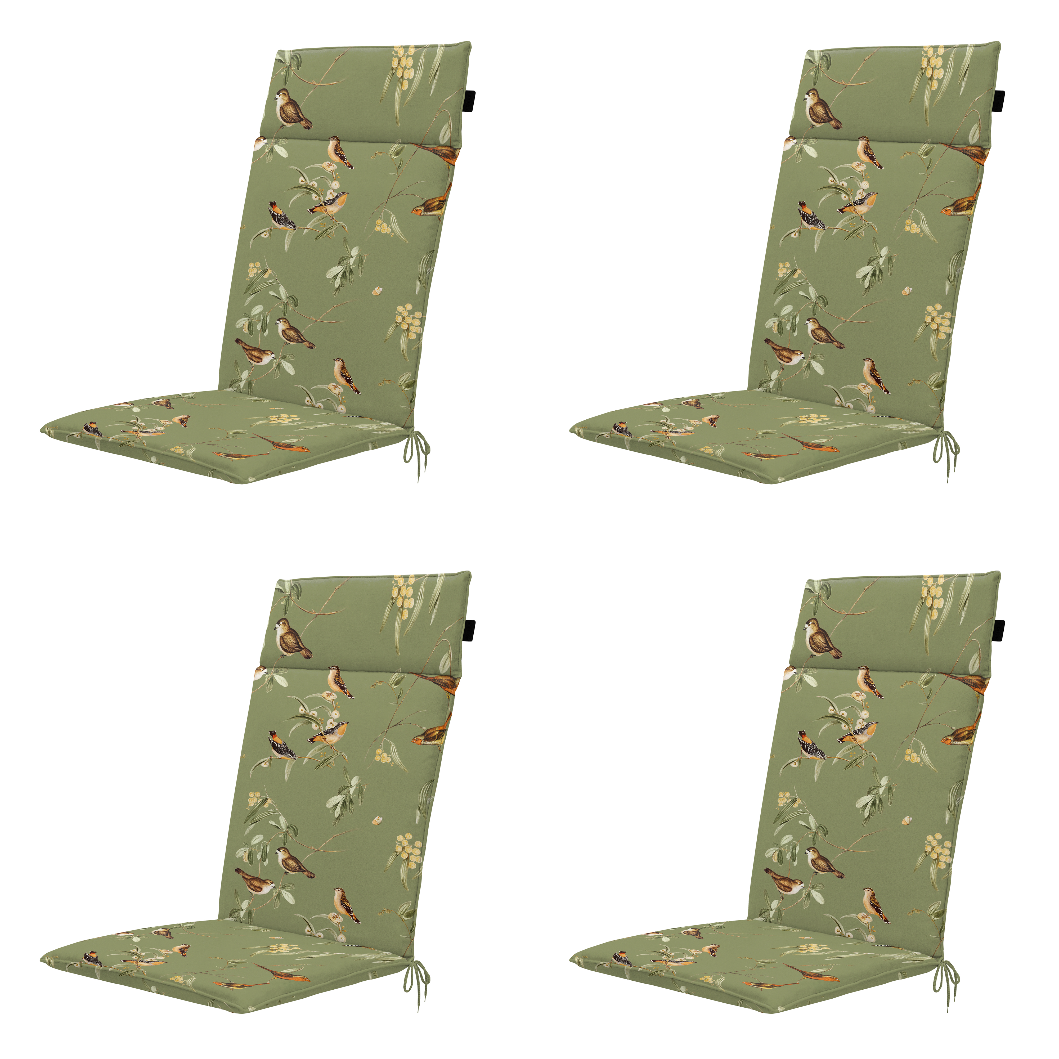 Madison tuintstoelkussen hoge rug Aria - groen - 120x50x4cm - set van 4