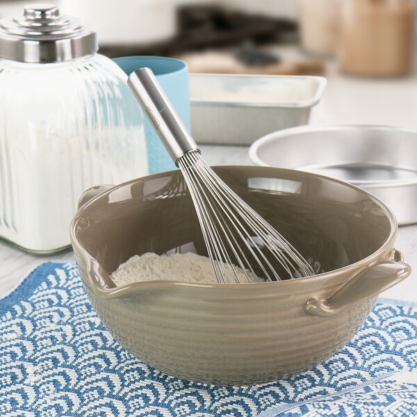 Martha Stewart 10 inch 88 fl. oz. Stoneware Prep Batter Bowl in Taupe