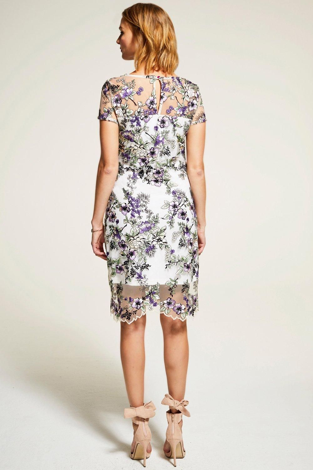 Hot Squash Embroidered Cap Sleeve Party Dress