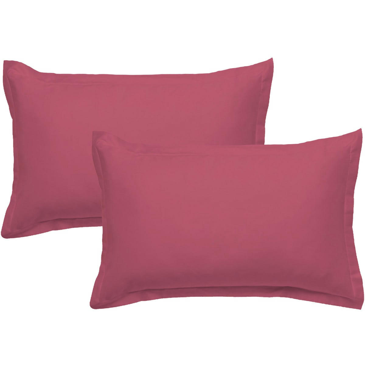 COTON UNIS - Lot de 2 taies d'oreiller coton  Fuchsia 50x70cm Fuchsia 50x70cm