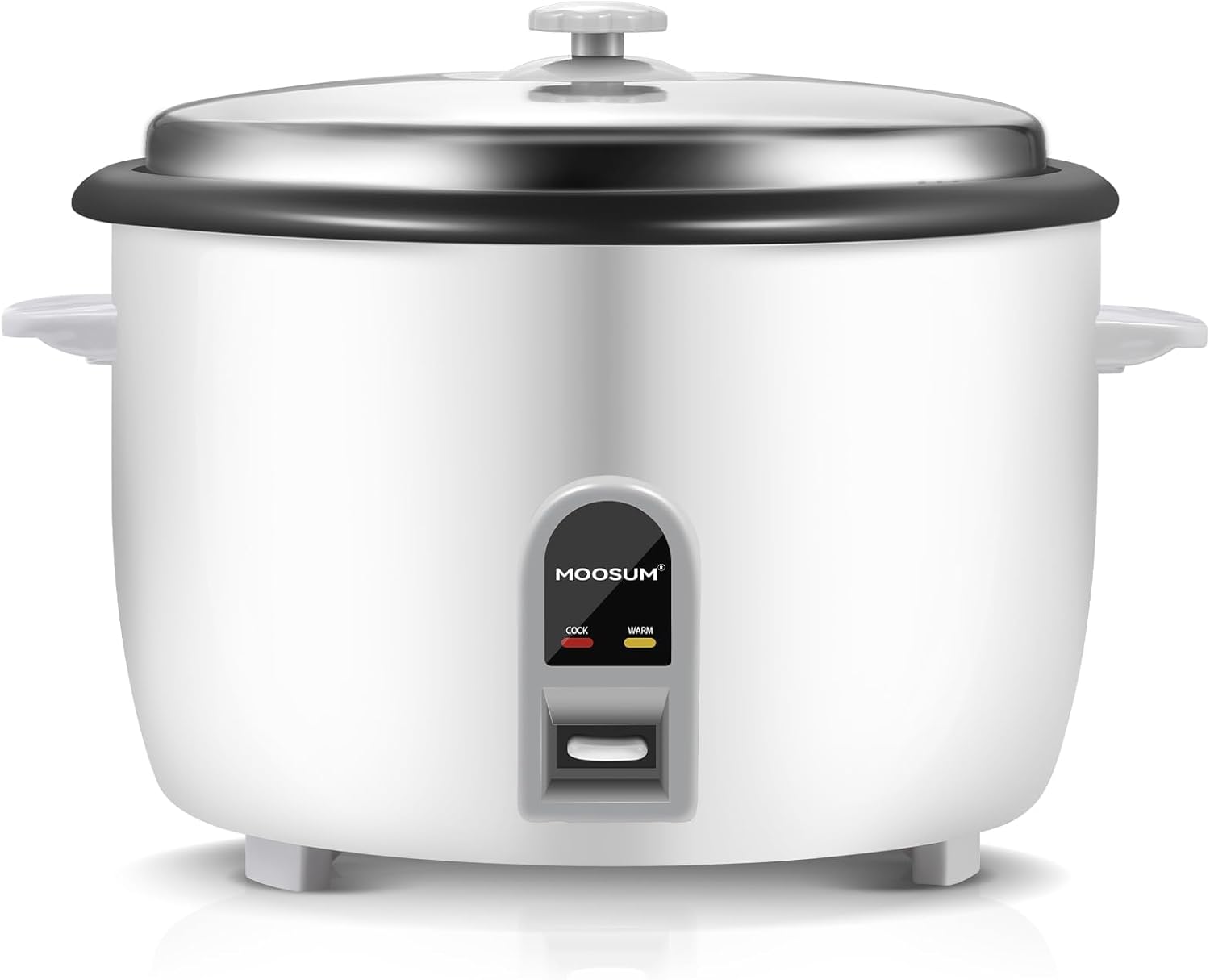 Commercial Rice Cooker, Large Capacity 30-Cup (UnCooked), 60-Cup (Cooked) with One Touch Operation and 12-Hour Keep Warm, Easy to Use and clean, 1600W, White