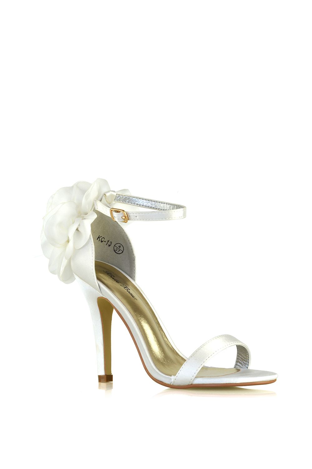 XY London Zola' Strappy Flower Bridal High Stiletto Heels