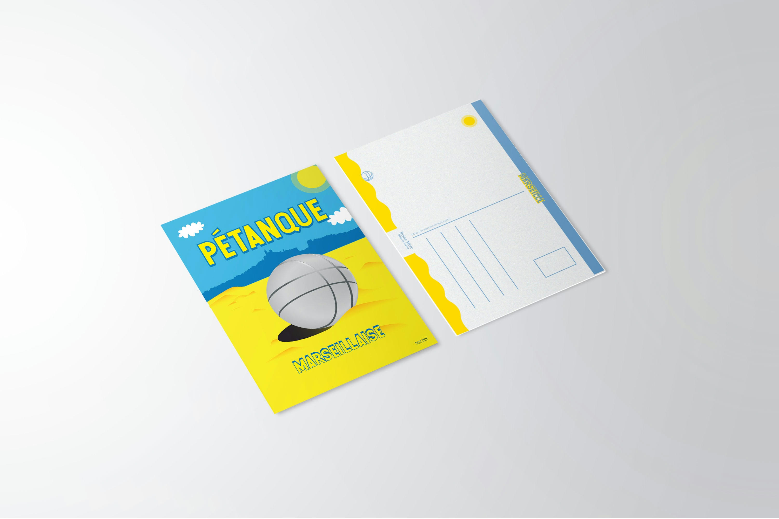 Pétanque Marseillaise - Carte postale Boule 10x15 cm