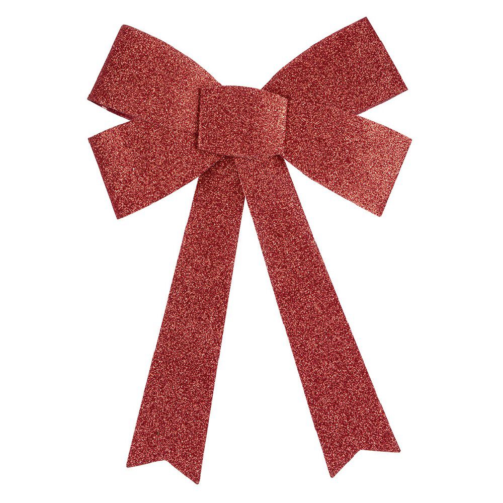 Suspension noeud de No&euml;l pailleté rouge