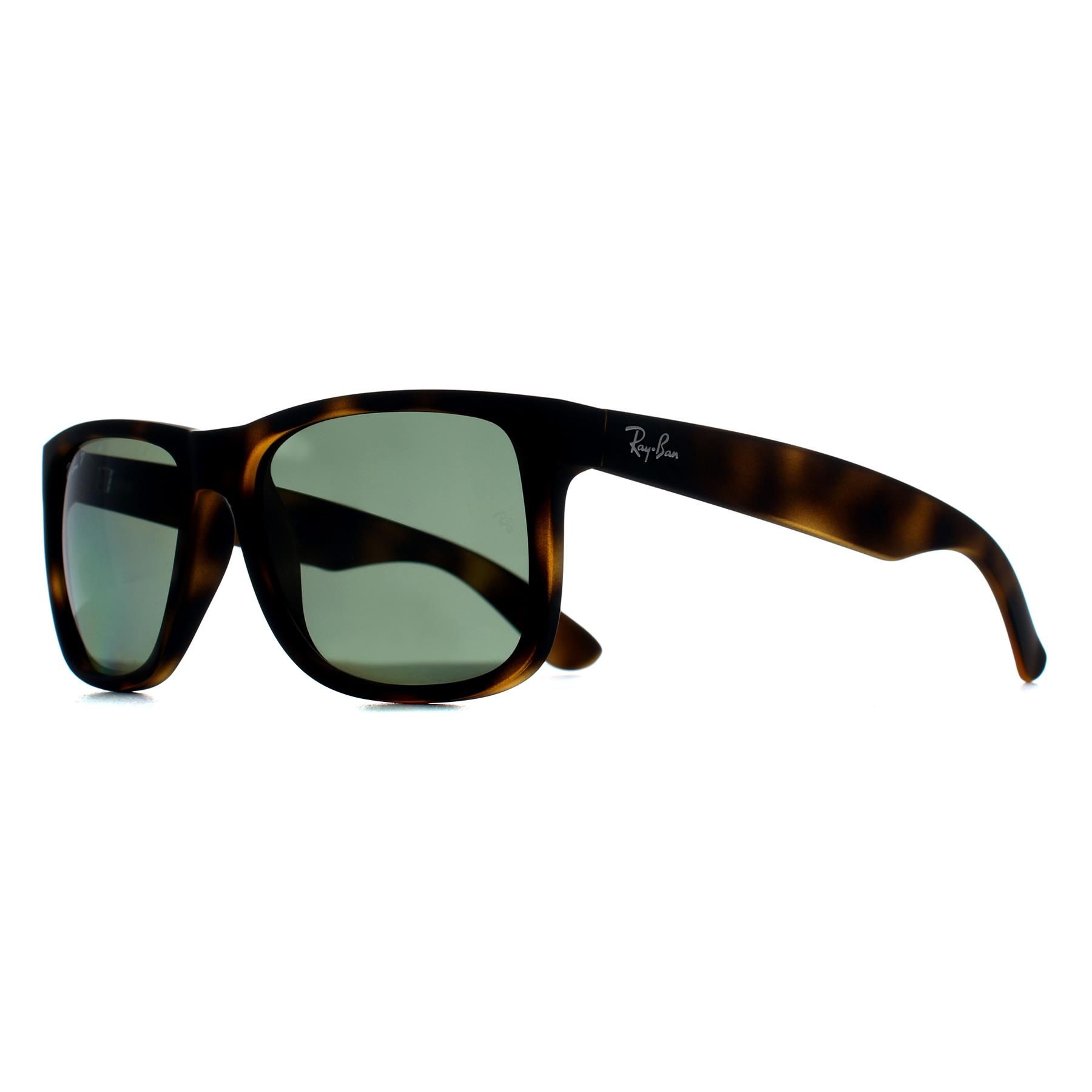 Ray-Ban Rectangle Matte Havana Dark Green Polarized RB4165 Justin