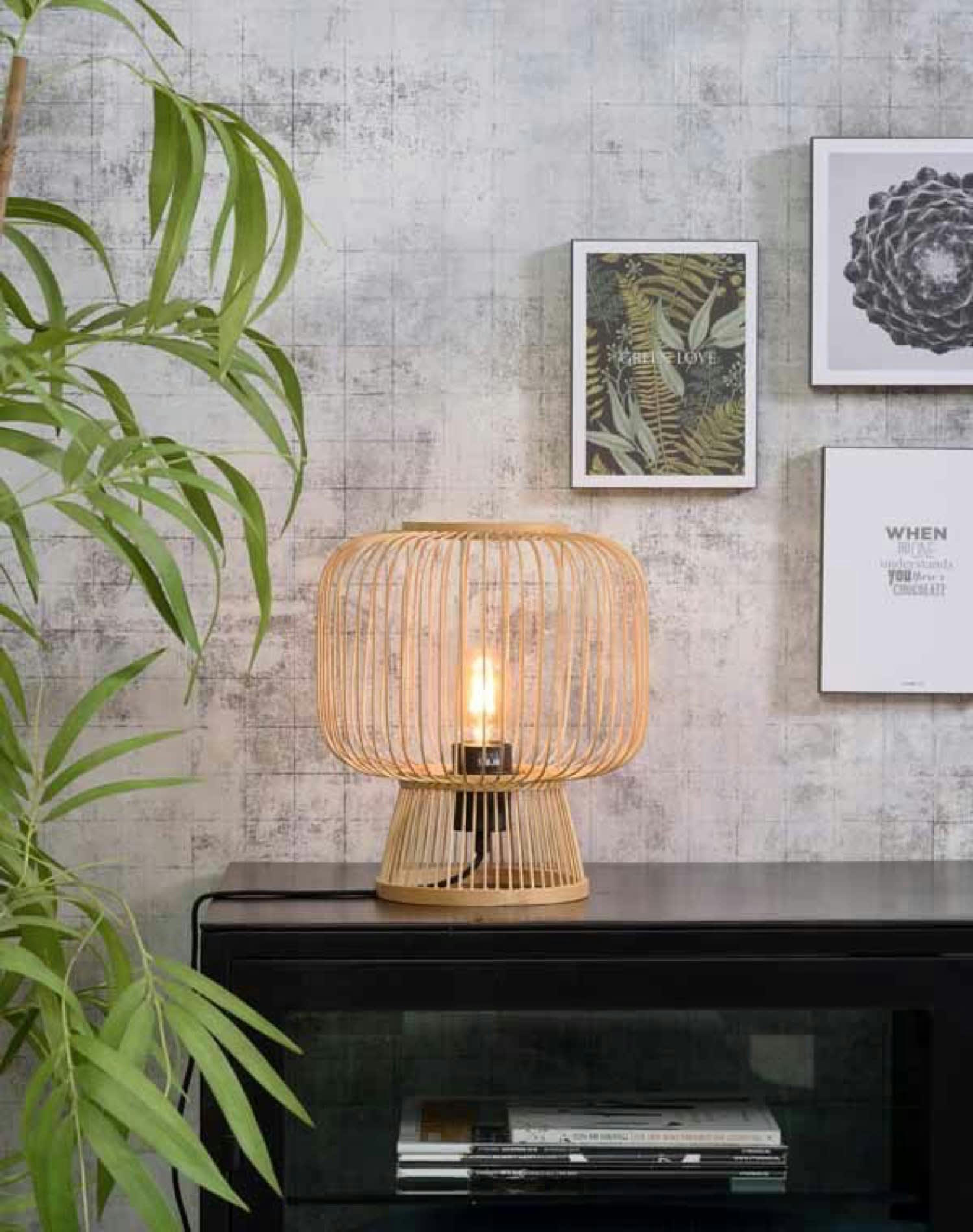 CANGO - Lampe de table en bambou naturel H30cm