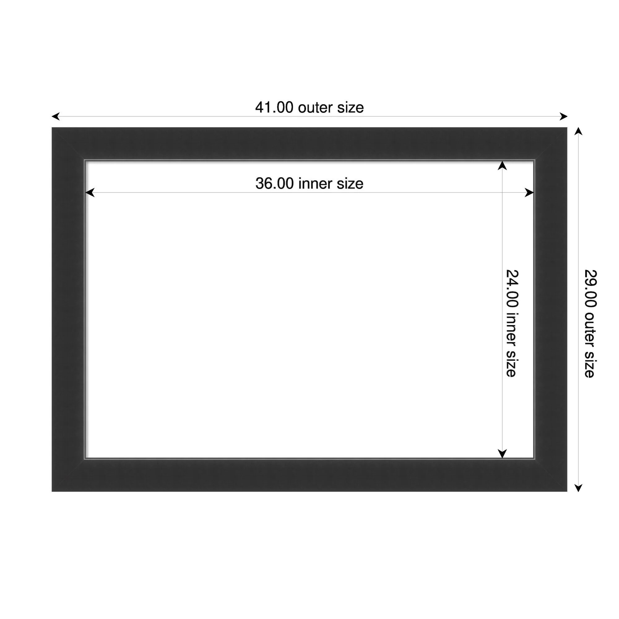 Amanti Art Corvino Black Framed Dry Erase Magnetic Board