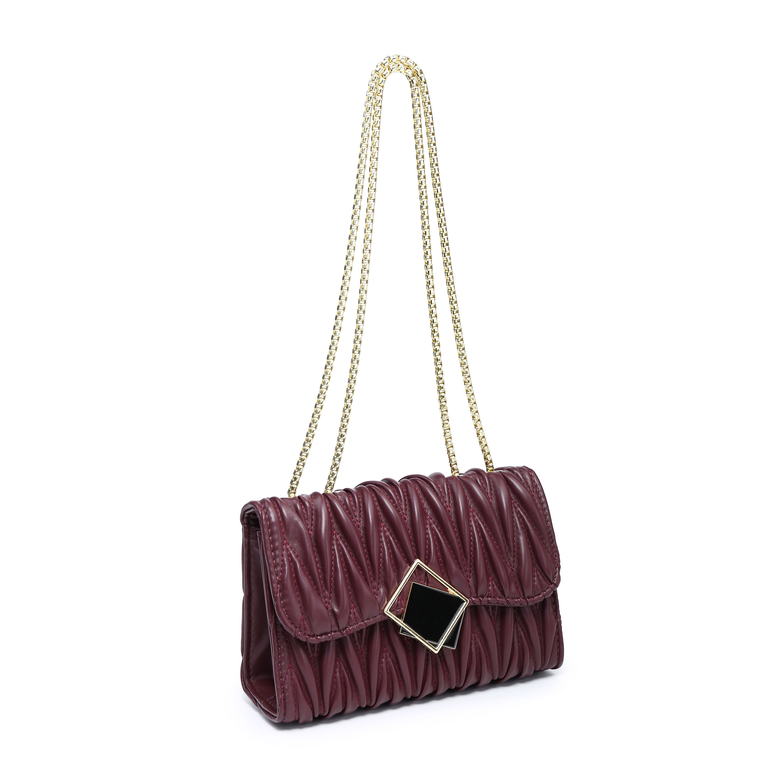 JFY Quilted Pattern 3 Compartments Cross Body Bag