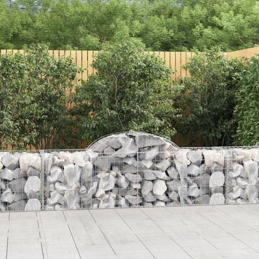 NNEVL Arched Gabion Baskets 3 pcs 200x50x60/80 cm Galvanised Iron