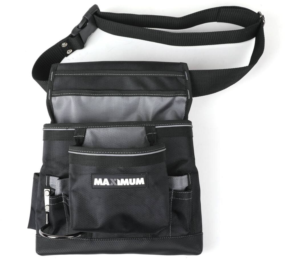 MAXIMUM Heavy Duty Tool Belt/Tool Pouch w/ 10 Pockets & Belt