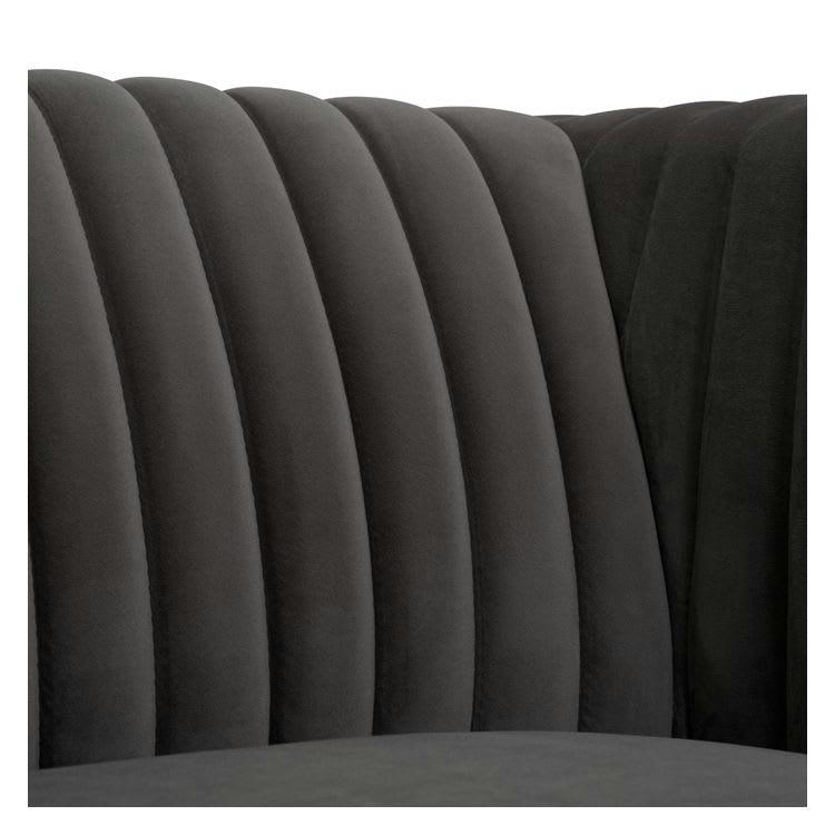 GATSBY - Fauteuil en velours gris