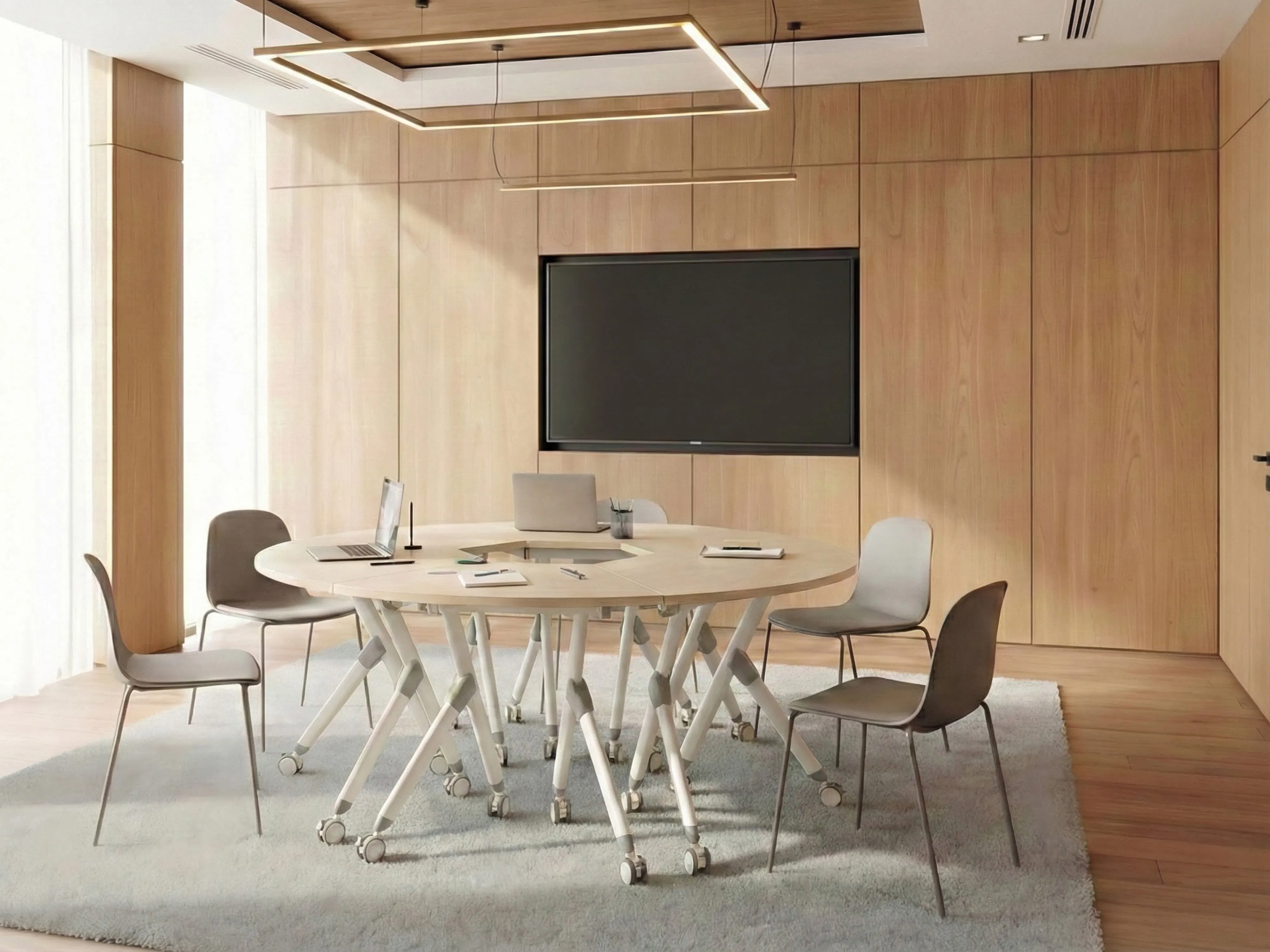 Foldable Corner Desk Module BENDI Light Brown 90 cm 64 cm