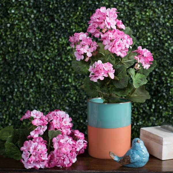 Vickerman 18" Light Pink Geranium Floral Bush - light pink