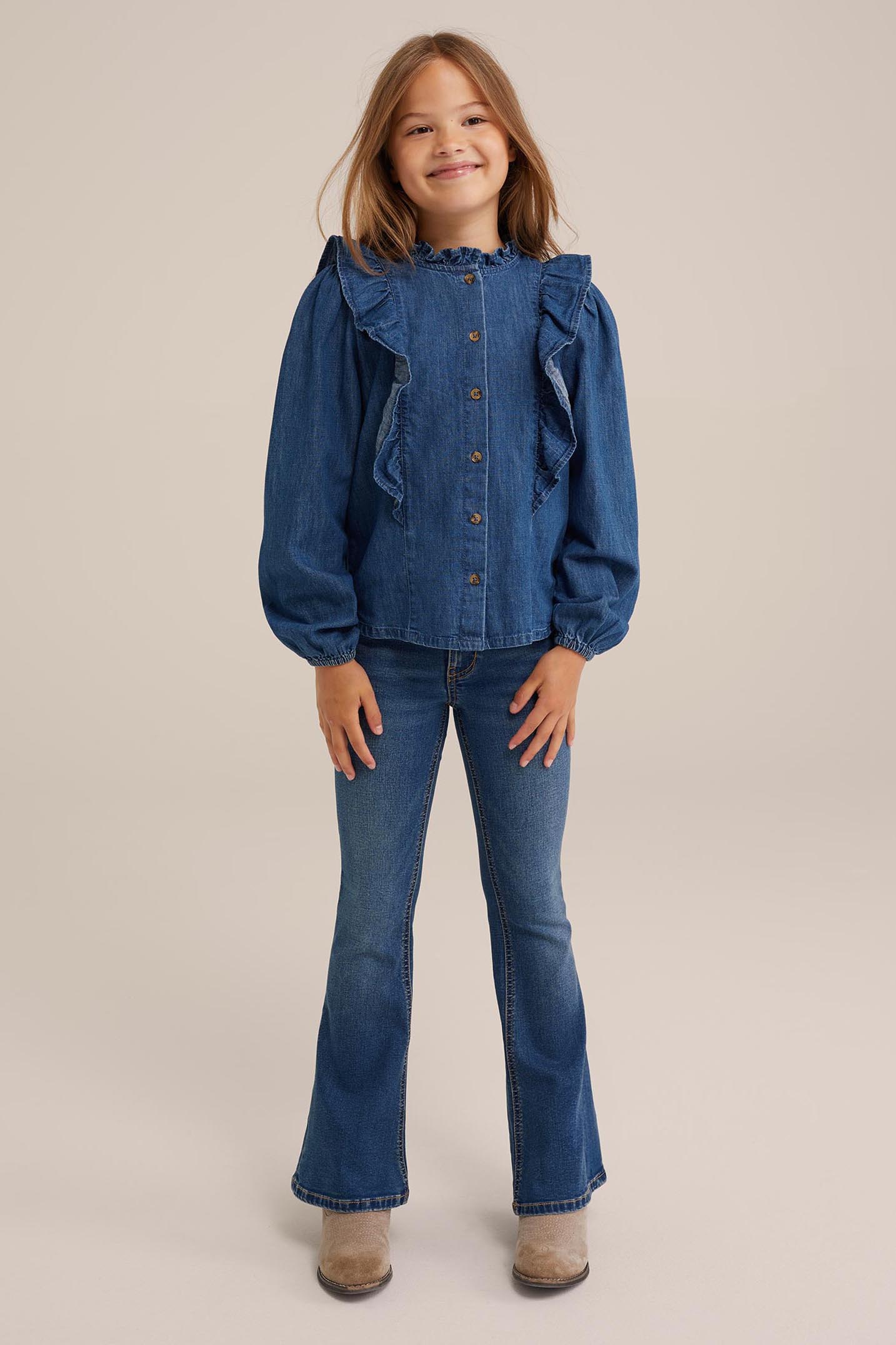 Meisjes denim blouse