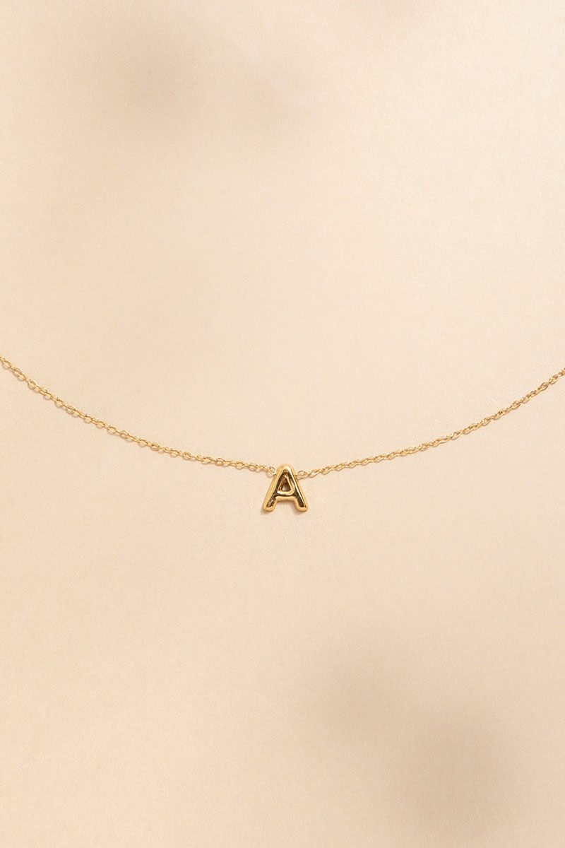 A Mini Initial Stainless Steel Pendant Necklace