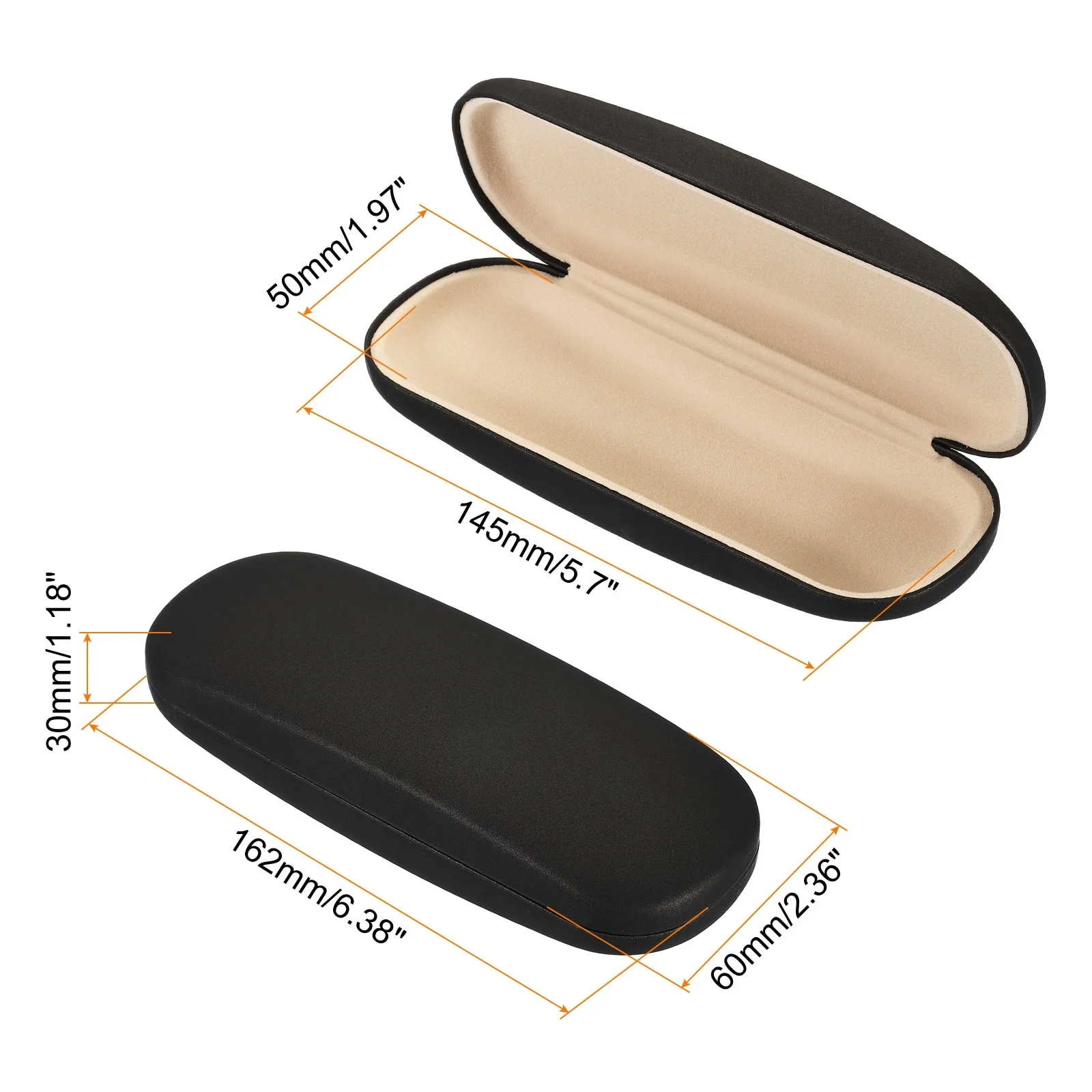 Glasses Case Hard Shell, Eyeglass Case Unisex for Women Men Glasses, Black