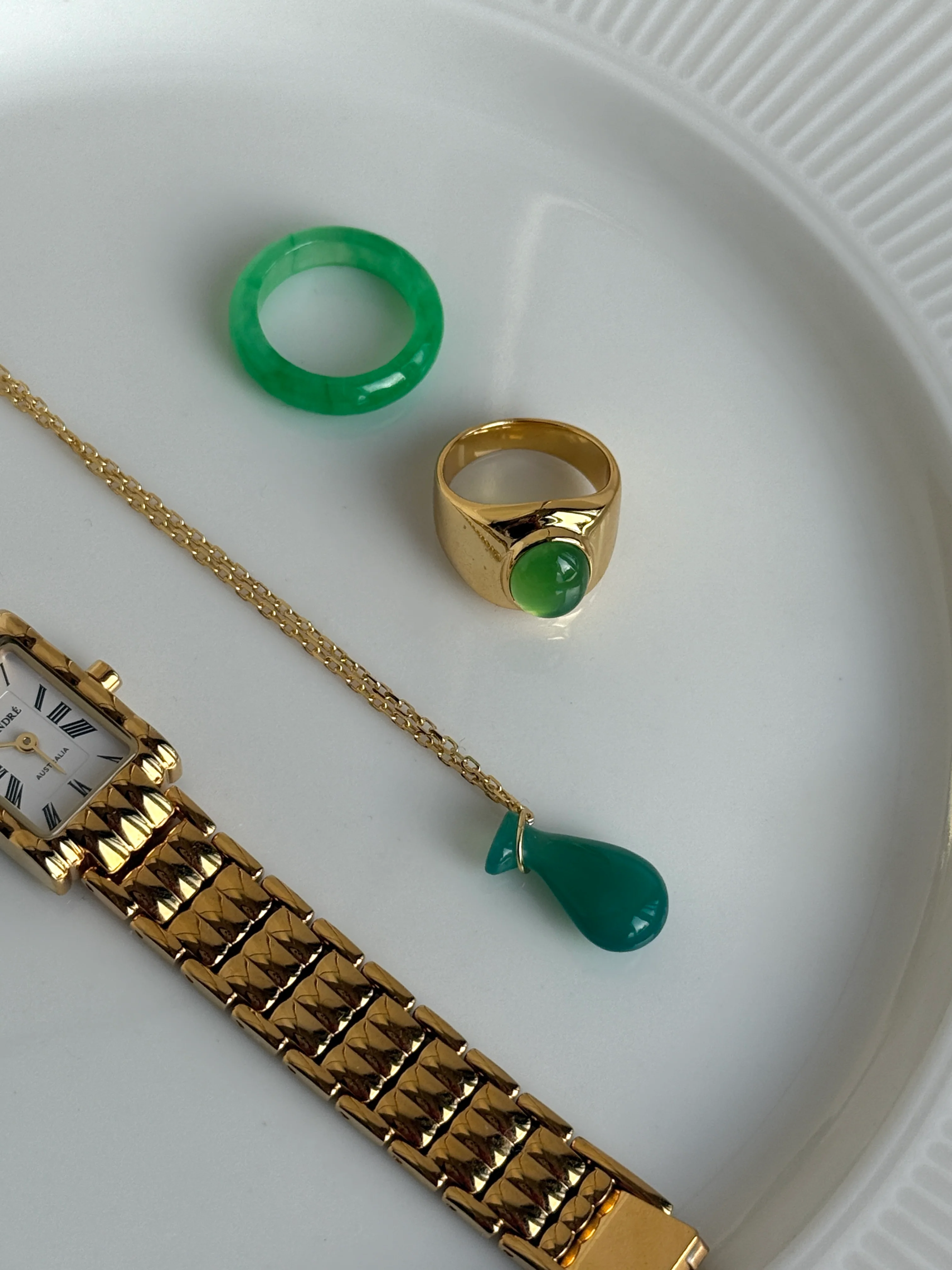 Fudai — Green Jade Stone Pendant Necklace