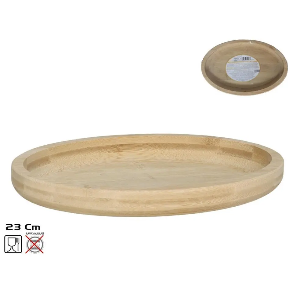 Gerimport Serveer plateau - ovaal - dienblad - hout - D23 cm