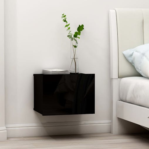 NNEVL Bedside Cabinet Black 40x30x30 cm Chipboard