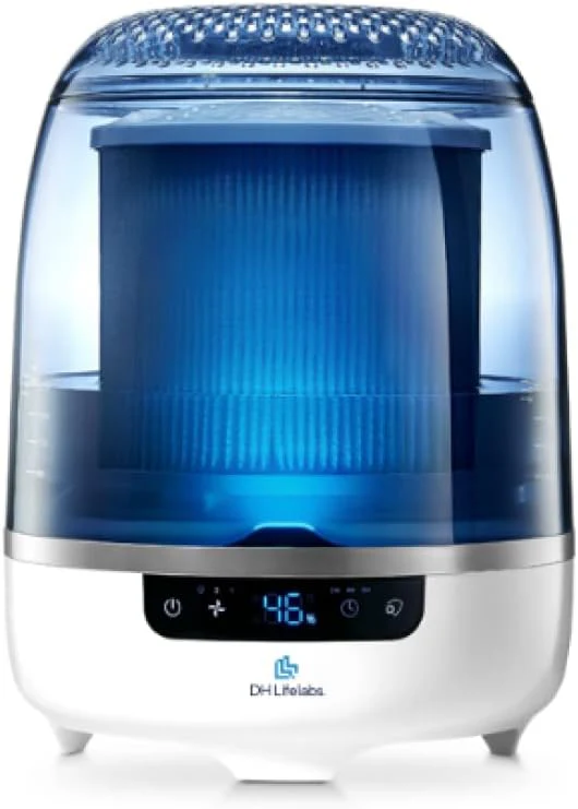 Bedroom Evaporative Humidifier, Humidifier and Air Purifier in One, with HOCL Generator, Mildew Remover, Pet Smoking Odor Eliminator, 538 Square Feet, Blue(Aaira Humidifier Blue)