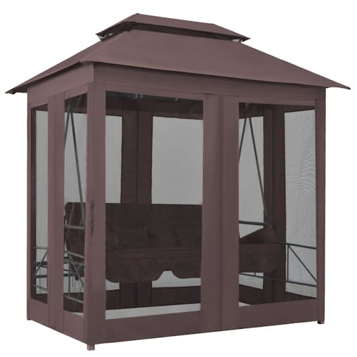 NNEVL Gazebo Convertible Swing Bench Coffee