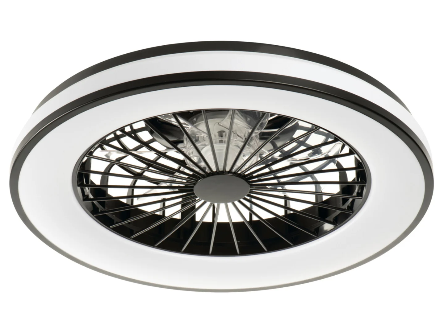 Wentylator sufitowy Isafi LED czarno-biały