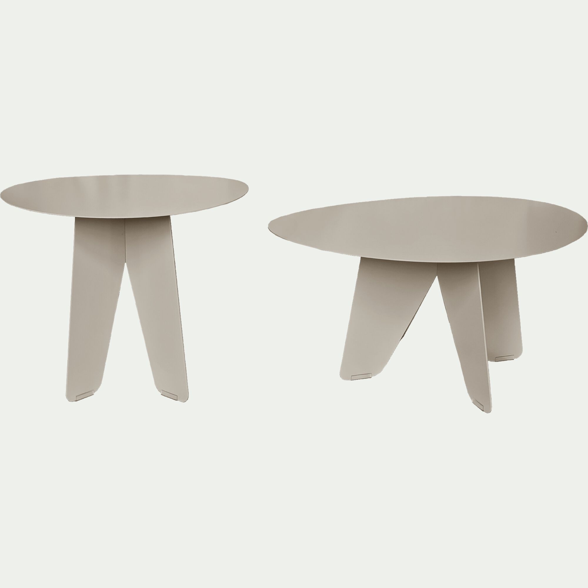 PERTUIS - Table basse ovale en acier l56xH45cm - beige