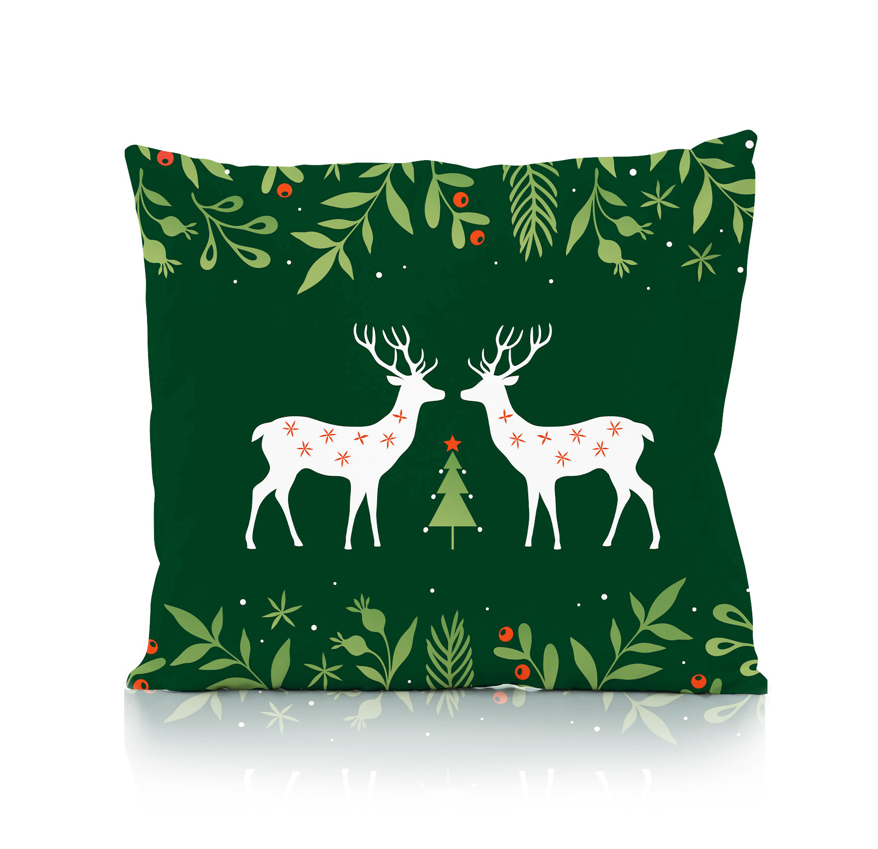 Świąteczna poszewka na poduszkę HOLLY JOLLY 45x45 Renifery