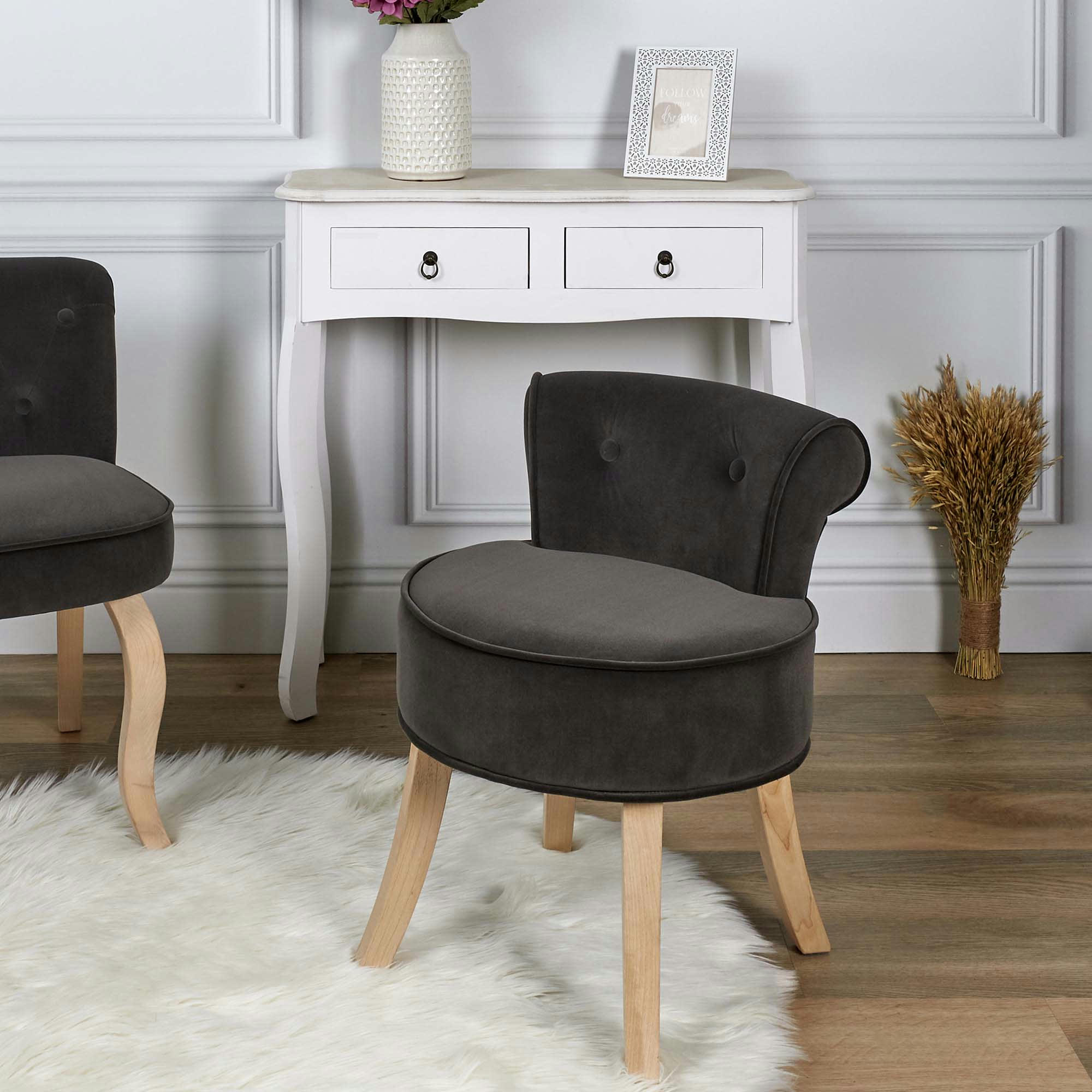 - Tabouret bas Eleonor gris anthracite
