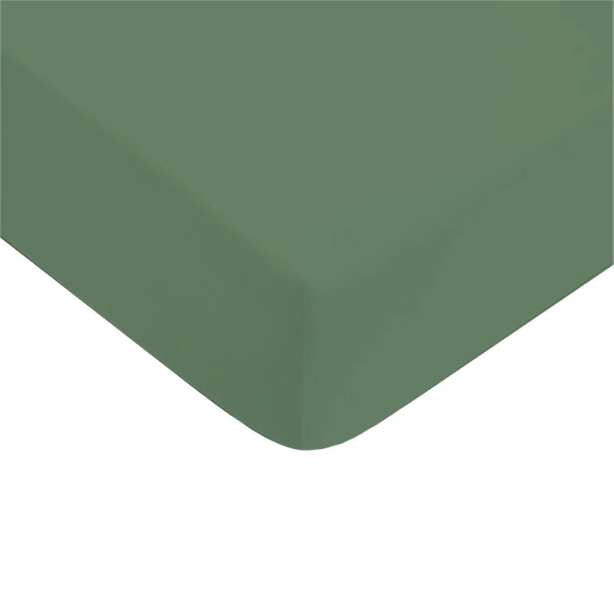 ESSENTIEL - Drap housse coton  uni eucalyptus 140x200cm