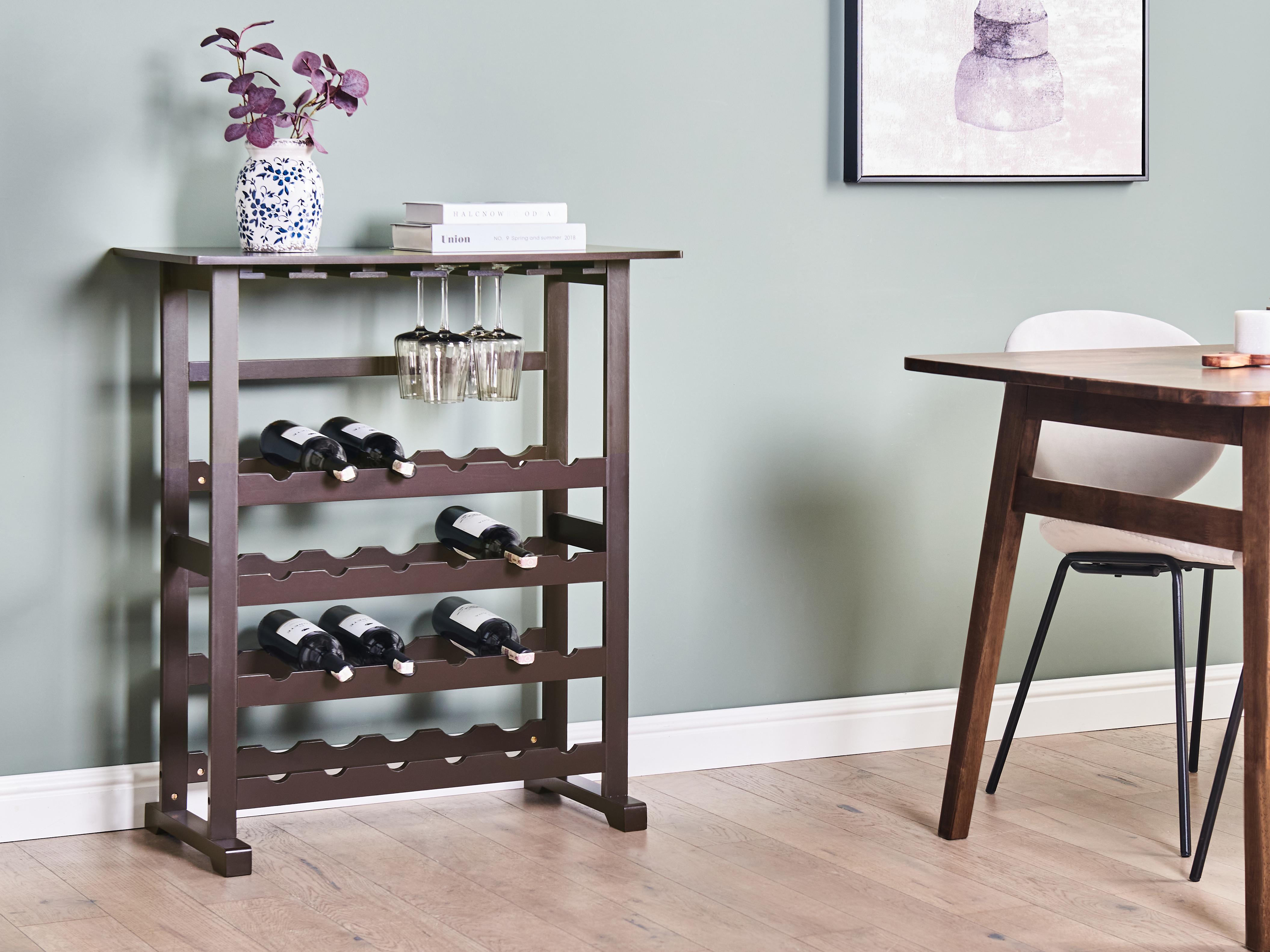 Wine Rack ROWLEY Dark Brown