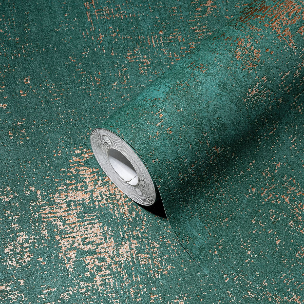A.S. Création behang met structuur groen, goud en turquoise - 53 cm x 10.05 m - AS-388321
