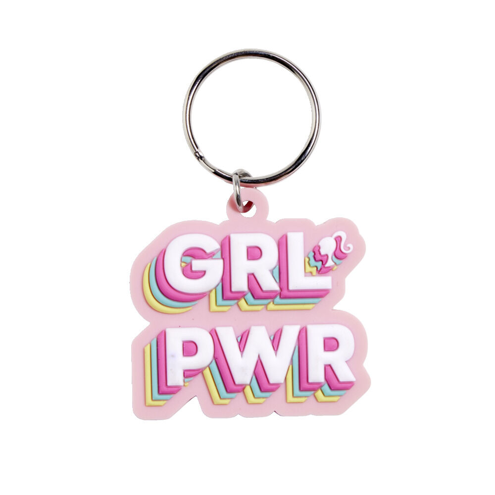 Porte clé Barbie Grl' Pwr caoutchouc rose