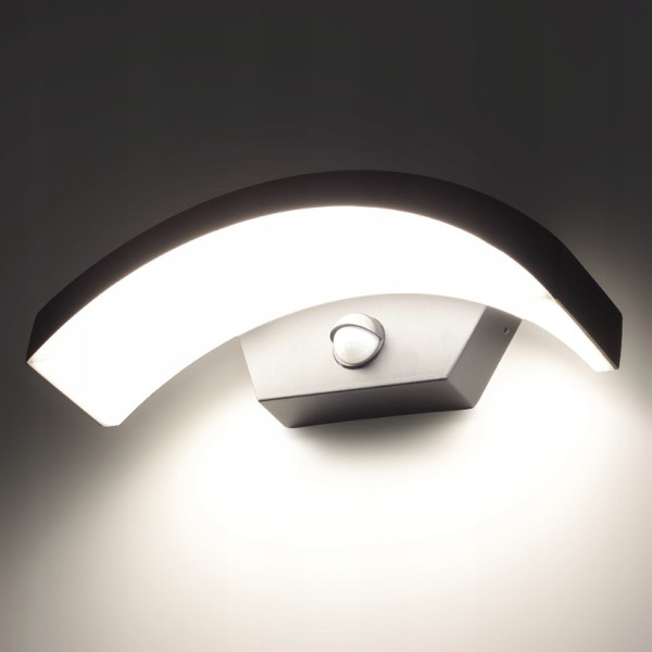 Bella LED kinkiet elewacyjny z czujnikiem ruchu czarny