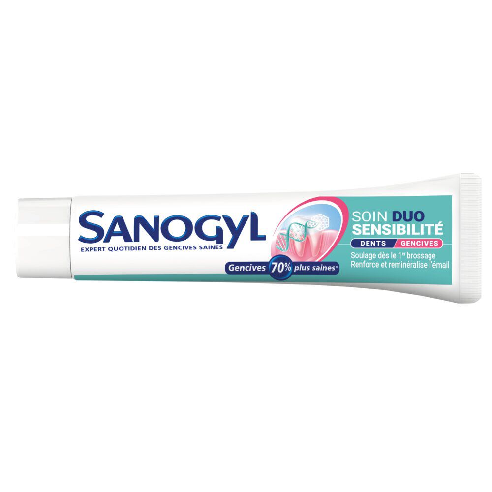 Dentifrice Sanogyl soin duo sensibilité gencives tube 75ml