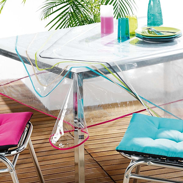 Nappe imperméable rectangulaire en PVC140 x 240 cm transparente anth