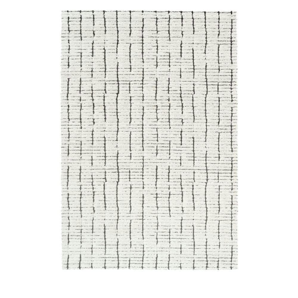 ADÉLAÏDE I - Tapis contemporain ecru et noir 200x290 cm