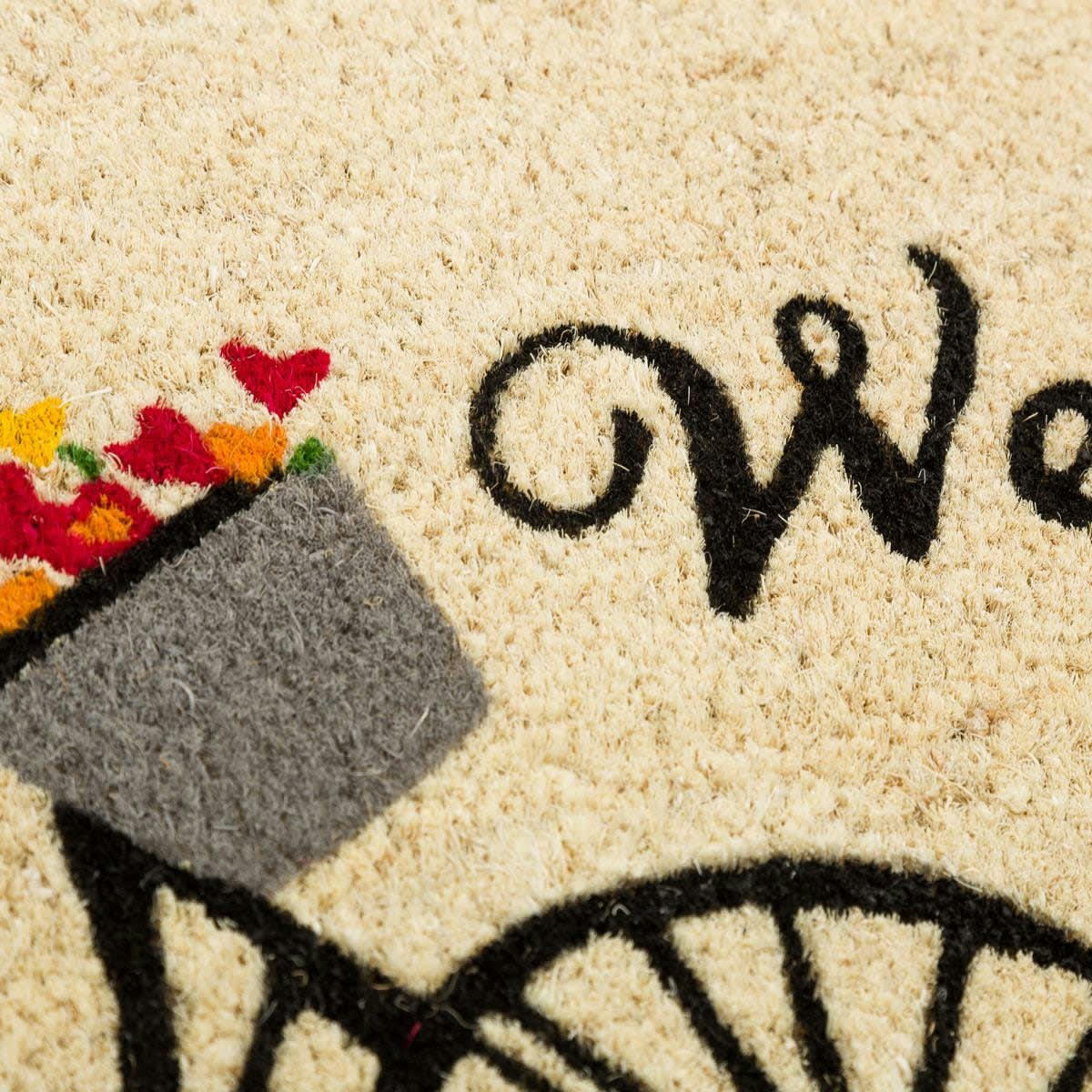 VÉLO - Paillasson coco welcome floral 60x40x1,5cm