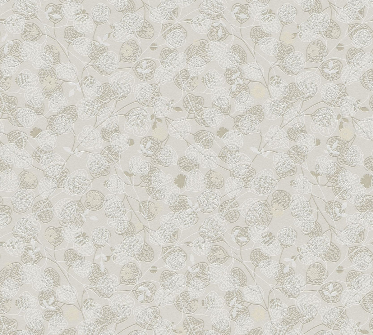 Livingwalls behang bloemetjes beige en wit - 53 cm x 10.05 m - AS-391112