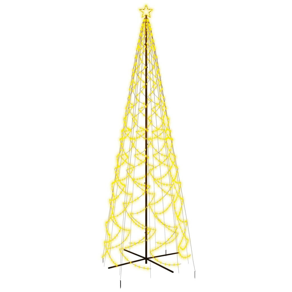 Choinka Stożkowa Sztuczna Choinka Metalowa Na Maszcie Lampki LED 160x500 cm