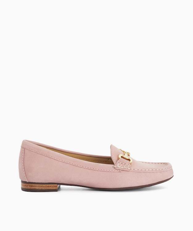 Glenniee Blush - Suede Snaffle Trim Loafers