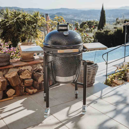 Pack Kamado ONE.55 sur chariot   demi-grille en fonte - Monolith