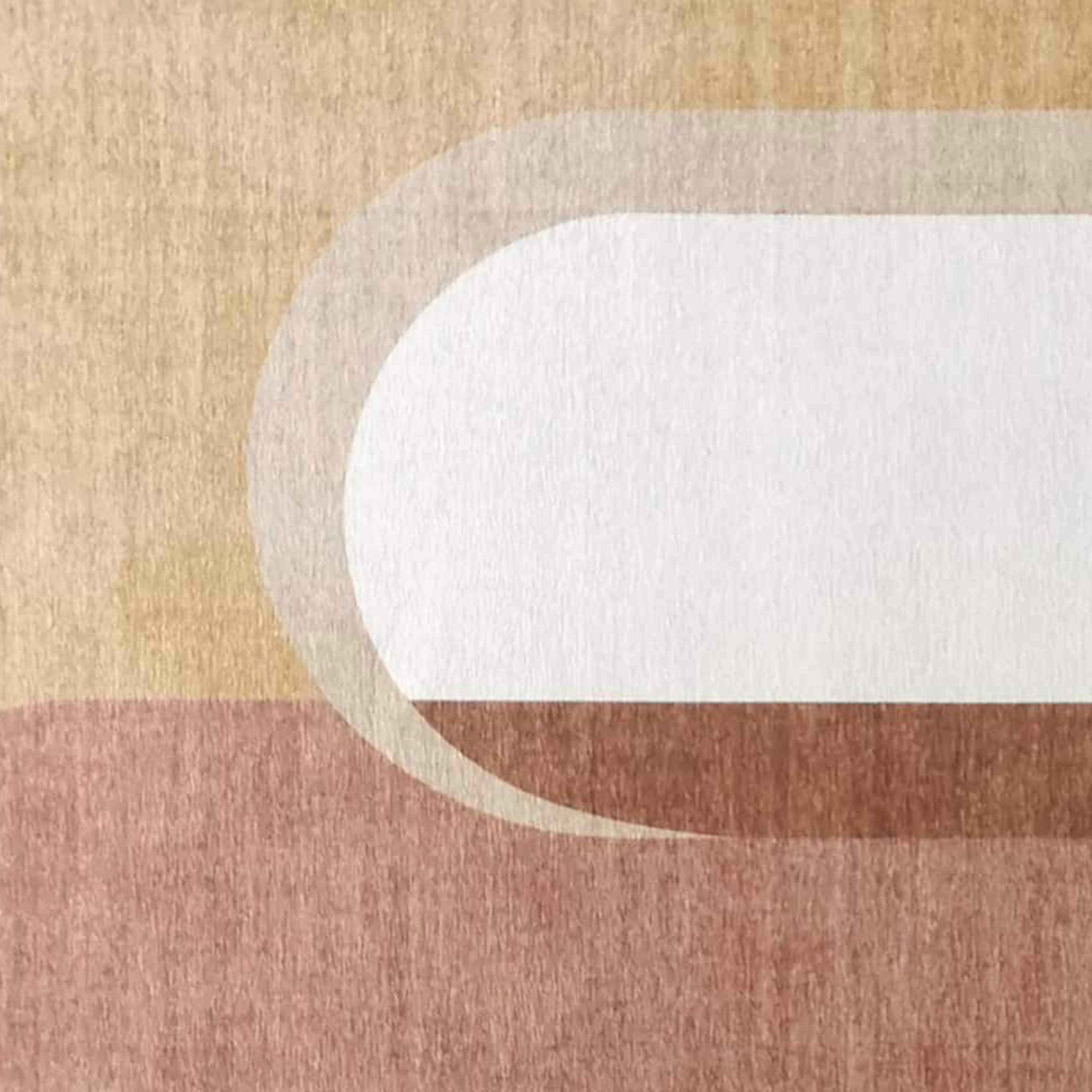 ENVOUTE - Tapis tissé motif abstrait design terracotta 120 x 180 cm